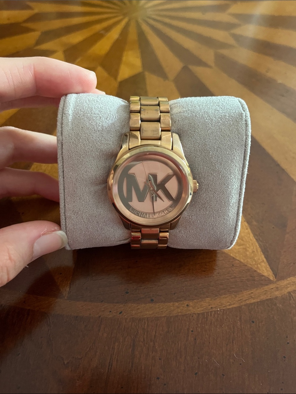 Michael Kors Rose Gold MK Logo Bracelet Watch - Picture 2 of 8